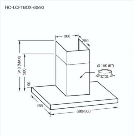 ชุดเซต เตาฝังแม่เหล็กไฟฟ้า 2 หัว + เครื่องดูดควันติดผนัง EVE รุ่น HB73-2CROSS/TC + HC-LOFTBOX-90 ขนาด 90 ซม. สีดำ_4